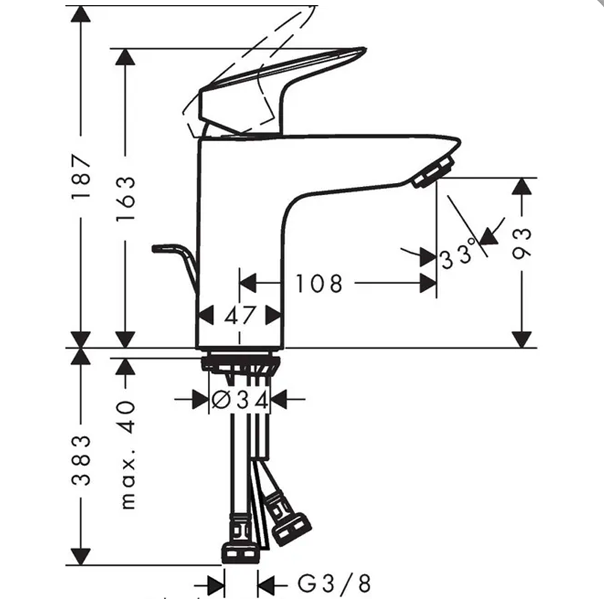 Mitigeur Hansgrohe pour évier ( taille L ) – Image 2