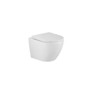 Cuvette WC suspendue carénée rimless avec abattant slim