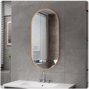 Miroir LED ovale 50 x 100 cm à cadre métallique